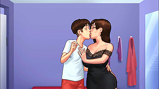 My stepmom kisses me in the fitting room and gets hot - summertime saga