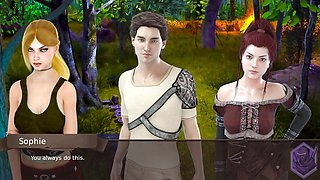 Busty babe in a visual novel with an emphasis on her curves