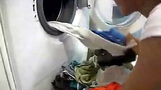 Asian Girl Fucked in Laundry Room