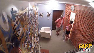 Fake hostel - teenage backpacker has uber-sexy enormous humid holes