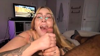 Nerd girl sucks BBC amateur porn