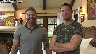 Transsexual lady drilled wildly in ass by nasty male fuckers