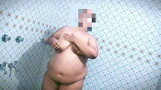 Shower in Public Toilet, Look How Big Is My Tits, Ass & Pussy