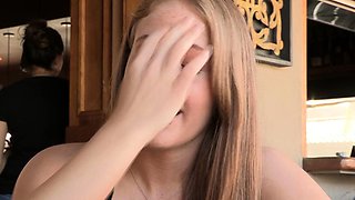 Glamour blonde babe outdoor deepthroat