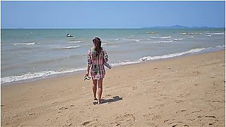 Public No Panties # Flashing On Public Beach