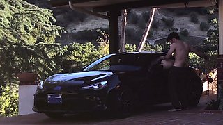 Angry blonde fucked on car by boyfriend while breaking up