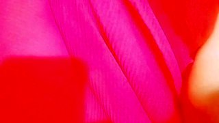 Indian Ass bandit Crossdresser Gaurisissy pressing her ample funbags in rosy saree