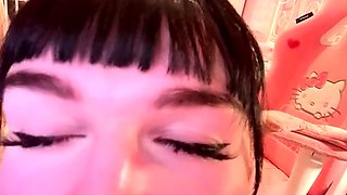 XoAngeldolll Dildo Blowjob With Face Close Up