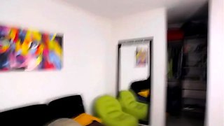 Blonde is flashing her big boobs in the outdoors