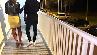 Wandering wife ignites fiery passion on daring balcony