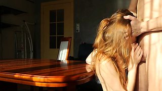 Redhead Babe Sucks My Big Cock in the Morning!