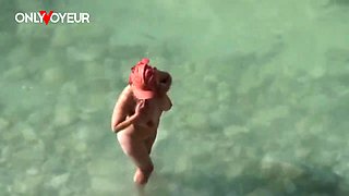 Beach Voyeur. Busty cougar MILF getting fucked by young guy