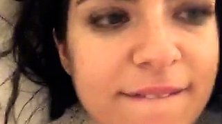 Lovely Amateur teen brunette masturbating outdoor