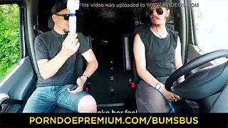 BUMS BUS - Queen Paris, the voluptuous German beauty, gets picked up and fucked hard in the van