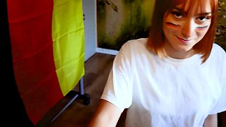 German skinny football teen at home fuck pov