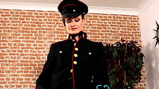 Hot brunette amateur MILF rides hubbys cock