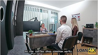 Blonde Czech Came For A Loan With Her Husband And Jump On Managers Cock With Baby Coco And Stanley Johnson