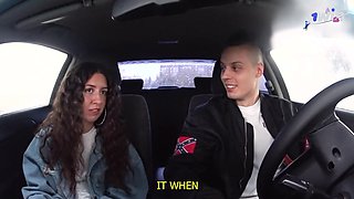 Passionate casting babe shares intense car and butt action on couch