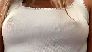 Amateur blonde ass fucked in the cloak room of a night club