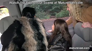 5 Grannies take turns to Fuck 1 Poor Guy in the MatureVan