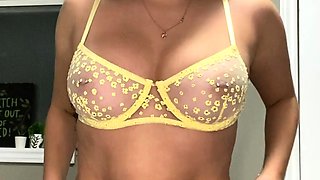 Blonde With Natural Big Boobs Loves Putting A Toy In Her