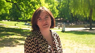 German Amateur Marie Solo Masturbation with Dildo - Big Natural Tits & Shaved Pussy