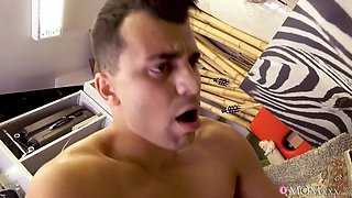 Caught fingering and punished by his squirting cougar boss - mommy porno