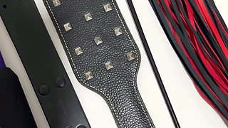 Super Hot BDSM Session Blind & Vulnerable Mask, Chains, Spreader Bar, Pump, Electro
