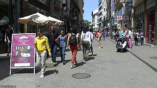 Amateur teen Jenny Dark fucked in public