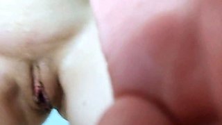 Pregnant teen cums hard, shaving her pussy and squirting