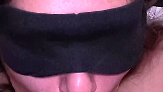 Homemade Blindfolded Amateur Cumshot and Swallow