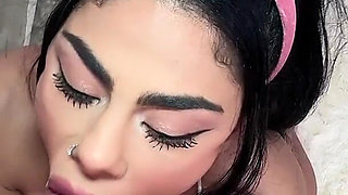 Naughty Bunny Sucks Cock and Swallows Cum POV