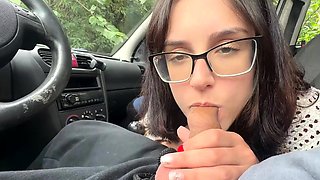 Blowjob inside car - DeepThroat, Foreskin & Cum Swallow