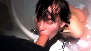 18yo Amateur GF Gives POV Blowjob in the Bath