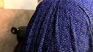 MILF Hot Aunty in Kitchen, She Was Horny When Cocking, I See Her Huge Tits & Big Ass & Start Handjob