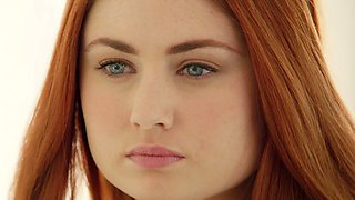 Redhead curvy beauty Lennox Luxe enjoys intense bareback action.
