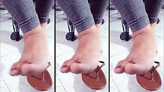 Kneeing a banana with my soles and climaxing