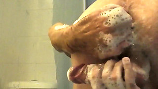 I Heard My Step Dad Wanking in the Shower so I Go in and Give Him a Helping Hand