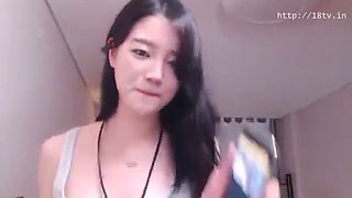 Beautiful korean teen shows her dream body