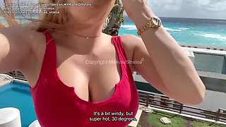 French amateur Maevaa Sinaloa gets her tight pussy filled with cum in Airbnb - creampie and big tits action