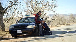 Police MILF Bridgette B outdoor sex