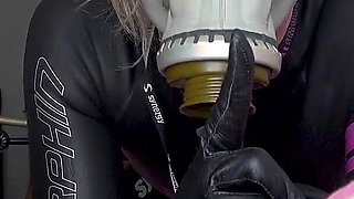 Leather Gloved Wank by Neoprene Mistress: I Cum While You Stay Denied
