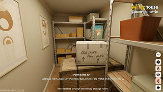 Storage Room Encounter: Siera's Tight Leggings Thighjob - Mansion Days - Part 4 - Brim - by Porn Game 4u