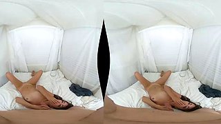 Gorgeous brunette babe fucked hardcore in the bathroom