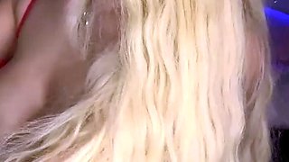 Chloe Yummy Curvy Blonde Plays With A Realistic Dildo