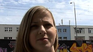 Natural Amateur blowjob outdoors exposed