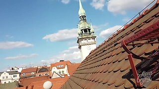 Husband Of My Friend Cum In My Mouth Outside On The Roof