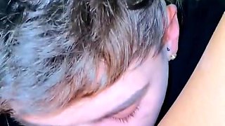 Handsome guy sucking and eating on her wet pussy till she cums