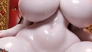 Albedo Demon Queen Squirts Hard - Massive Breasts and Wet Pussy