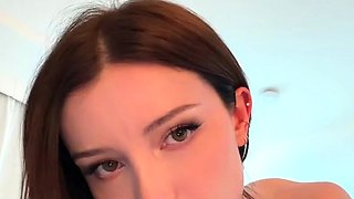 Lovely Amateur teen brunette masturbating outdoor